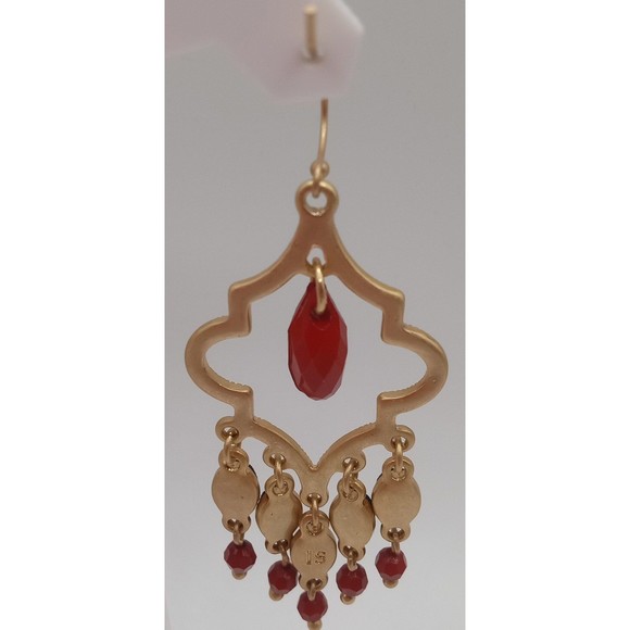 Lia Sophia Cider Gold Tone Dangle Earrings Signed - Picture 6 of 10